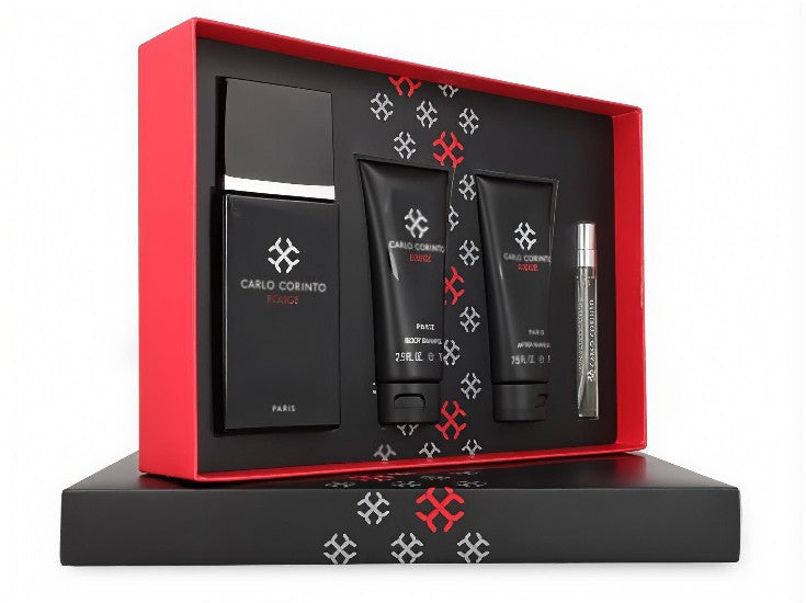 SET PERFUME CARLO CORINTO ROUGE 4 PZS.