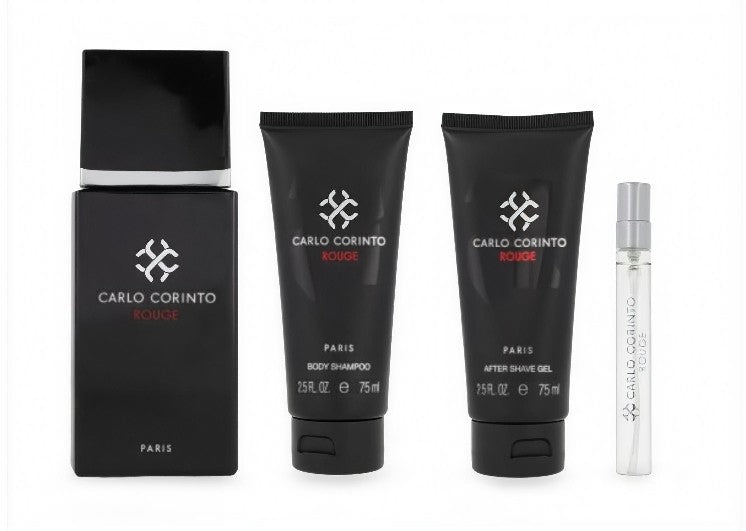 SET PERFUME CARLO CORINTO ROUGE 4 PZS.