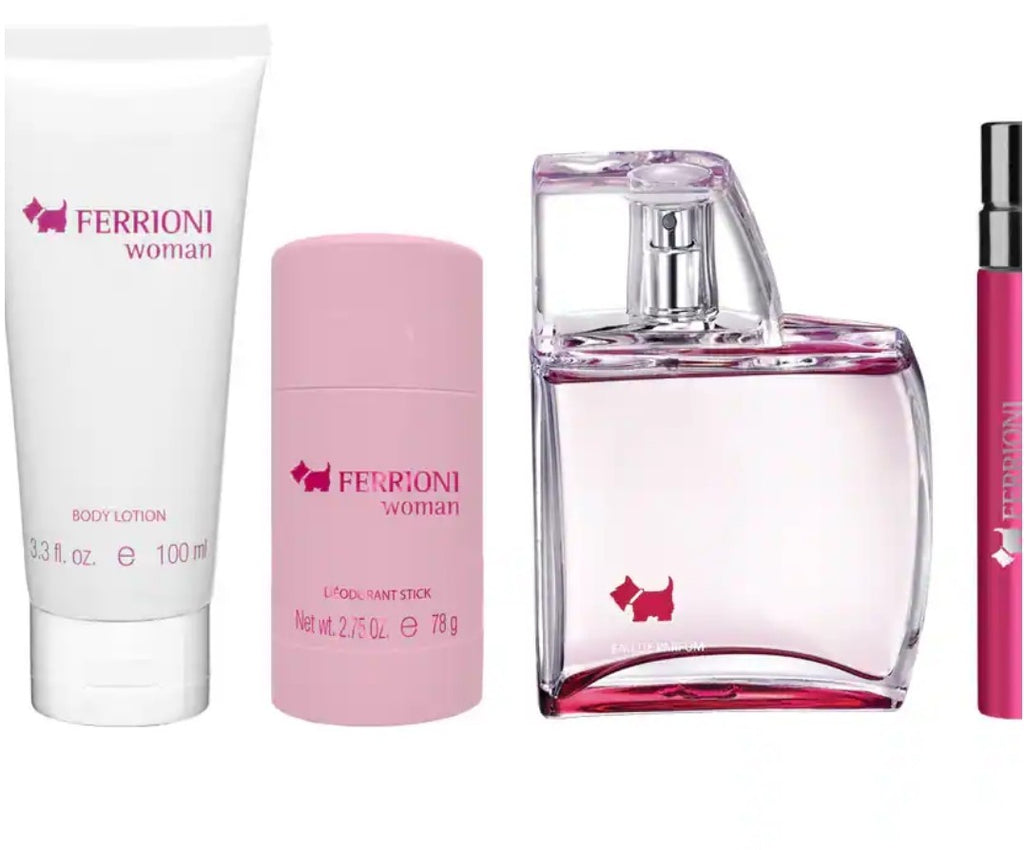SET PERFUME FERRIONI WOMAN 4 PIEZAS.