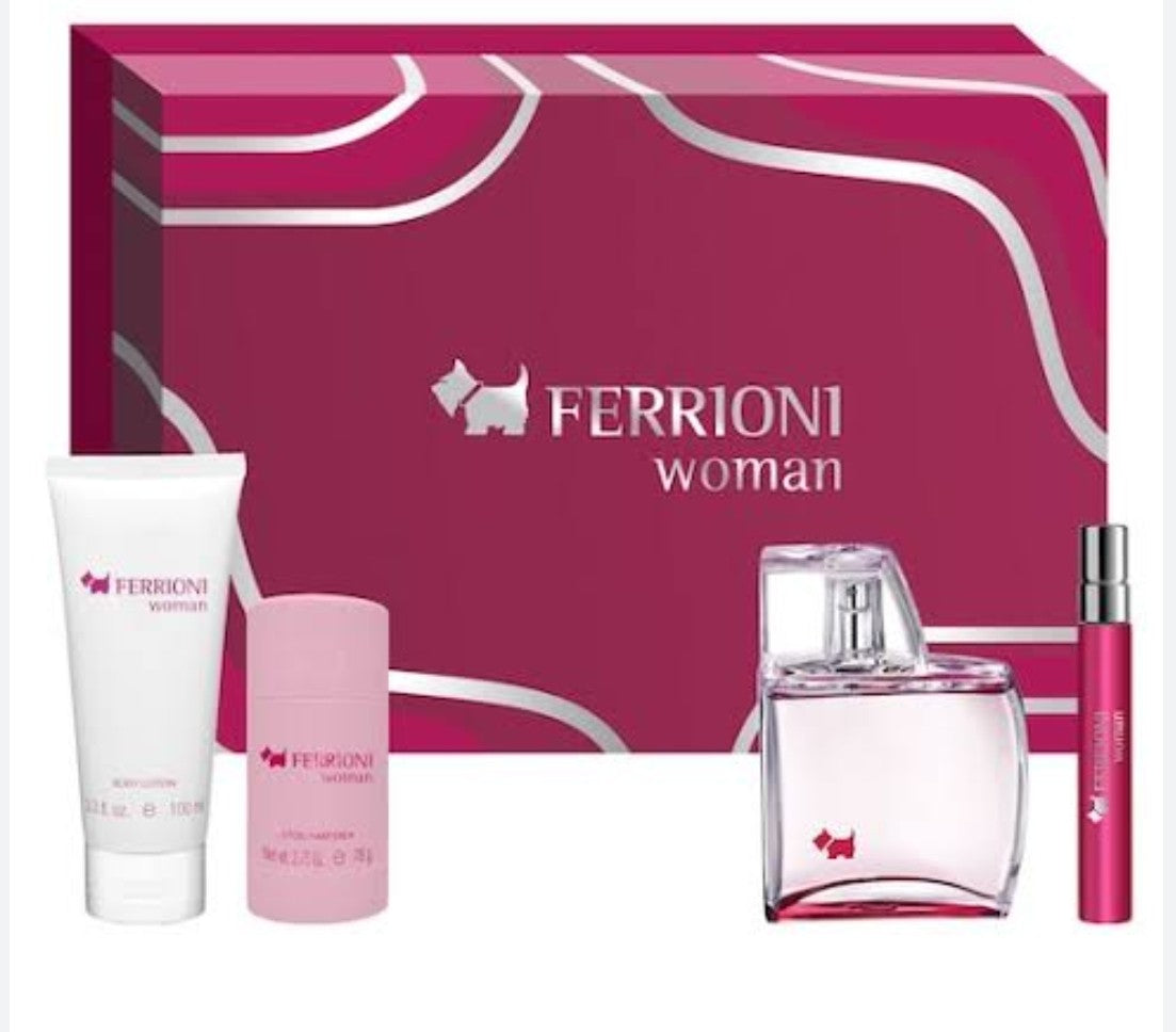 SET PERFUME FERRIONI WOMAN 4 PIEZAS.